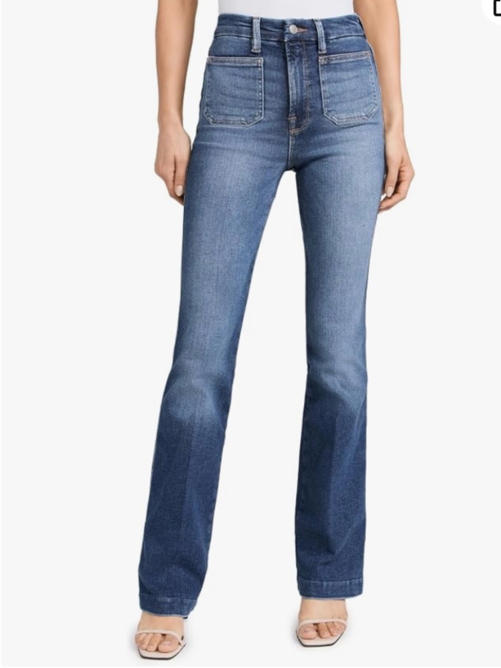 Good American Good Curve Bootcut Jeans with Patch Pockets Sz 28